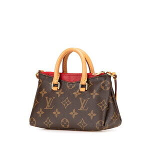 Louis Vuitton Red Bag Pallas Brown Handbag Cerise Monogram Shoulder